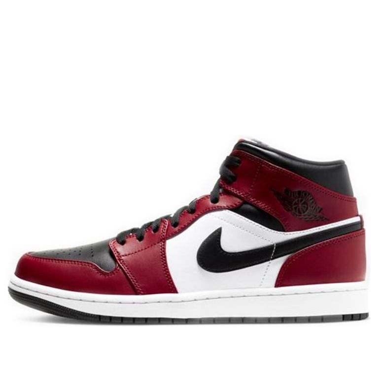 Air Jordan 1 Mid 'Chicago Black Toe'  554724-069 Signature Shoe