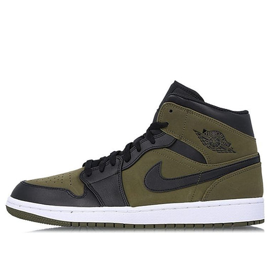 Air Jordan 1 Mid 'Olive Canvas'  554724-301 Vintage Sportswear